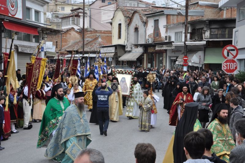 Τά ἱερά λείψανα τοῦ Ὁσίου καί Θεοφόρου Γεωργίου τοῦ νέου στήν πόλη τῆς Δράμας στίς 28-30 Μαρτίου 2014